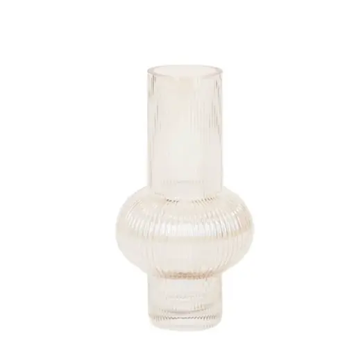Glazen ribbel vaas