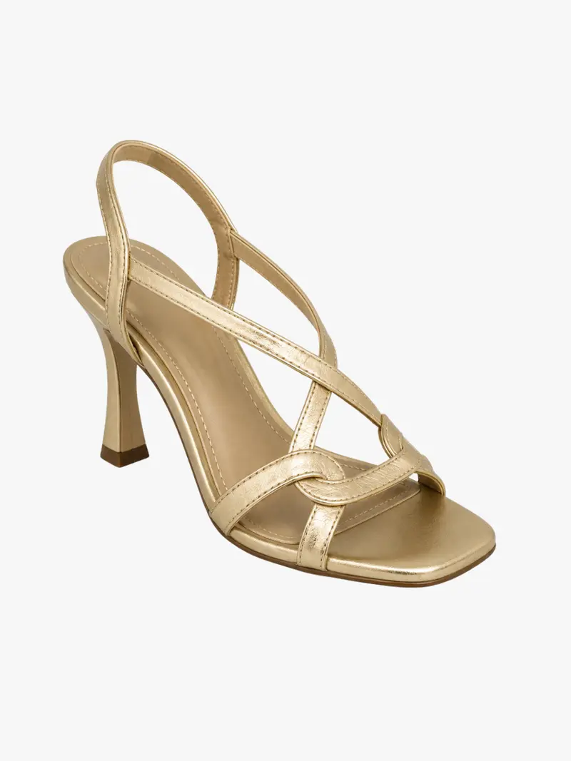 GOLD STRAPPY SANDALS FOR WOMEN