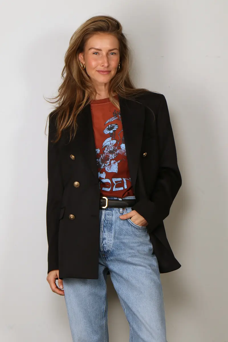 Golden Goose - Blazer - Double Breasted Blazer Gabardine - Black