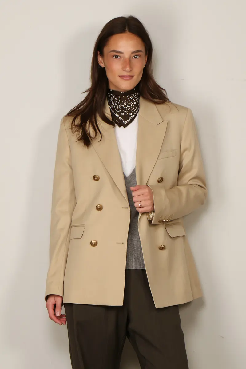 Golden Goose - Blazer - Double-Breasted Blazer Gabardine - Sand