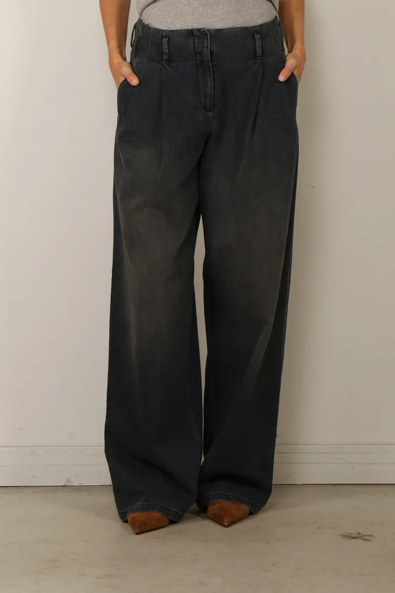 Golden Goose - Broek - Journey W's Pant Wide Leg Flavia - Blue
