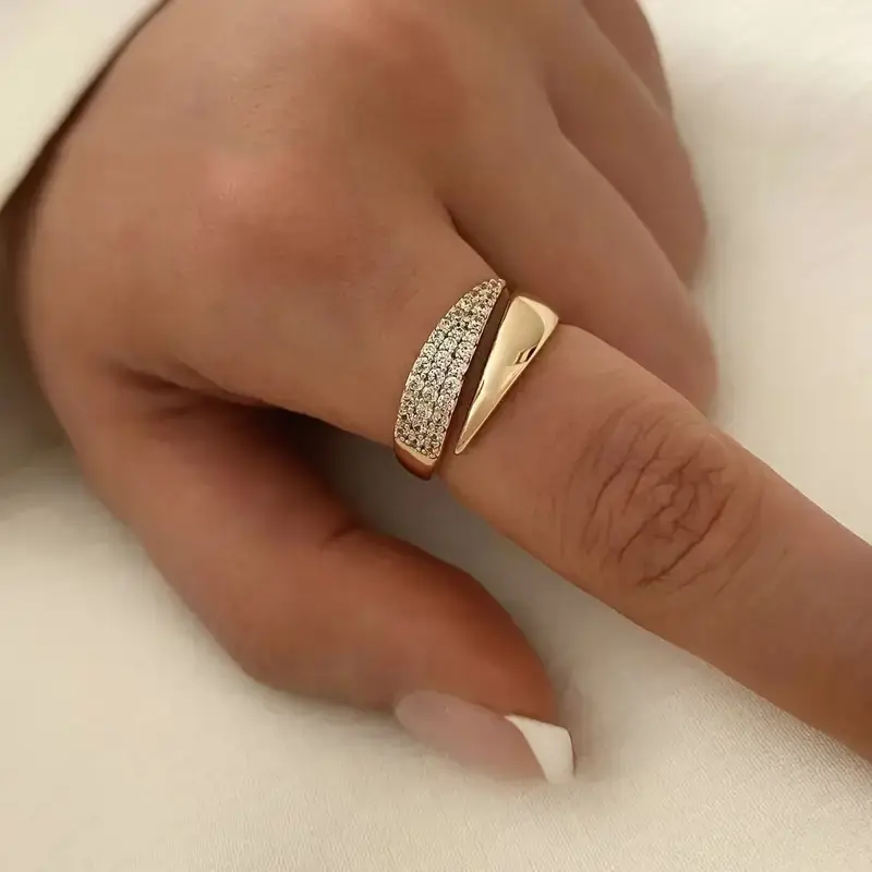 Golden Ring with Sparkling Stones