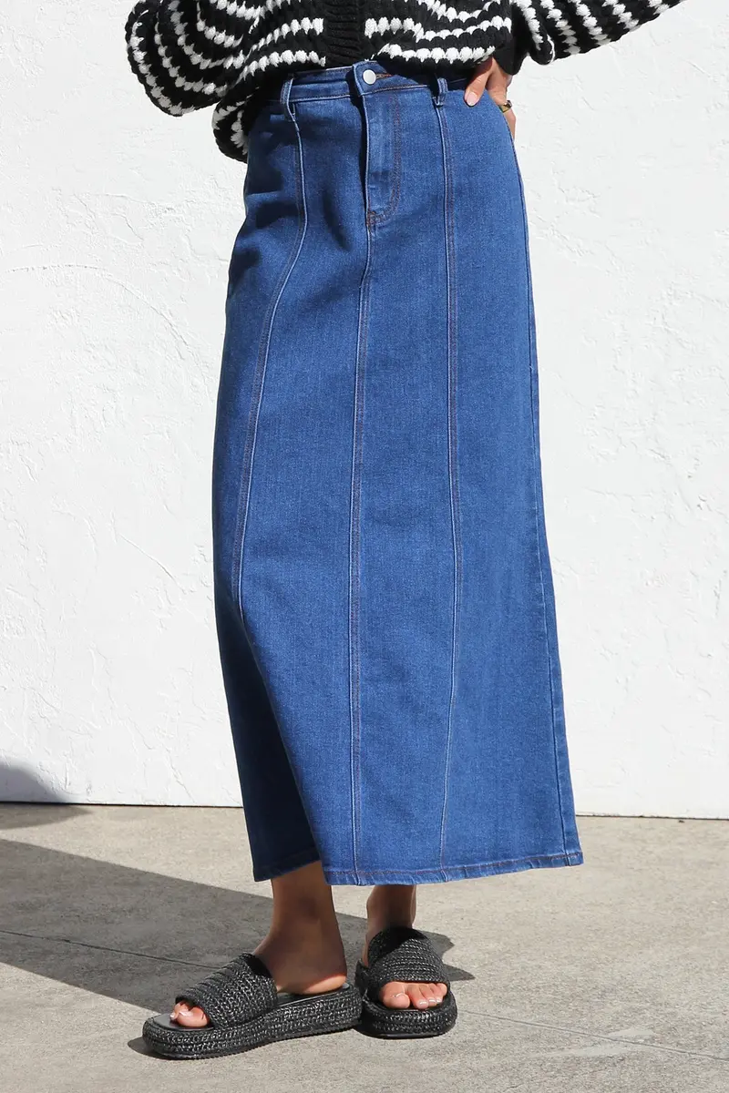 Gonna Midi Denim - Stile Classico Raffinato
