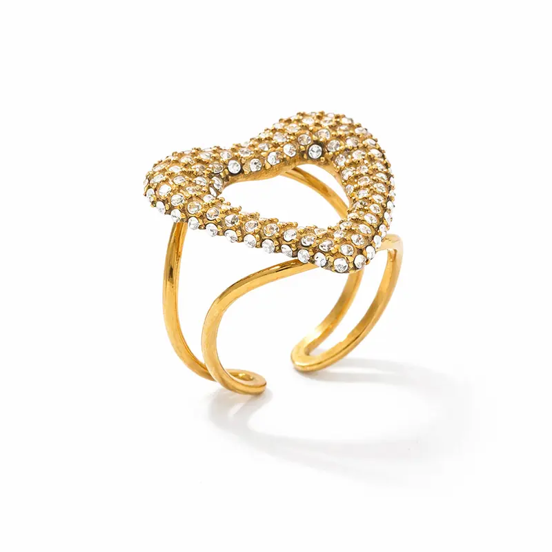 Gouden open ring – statement damesring verstelbaar