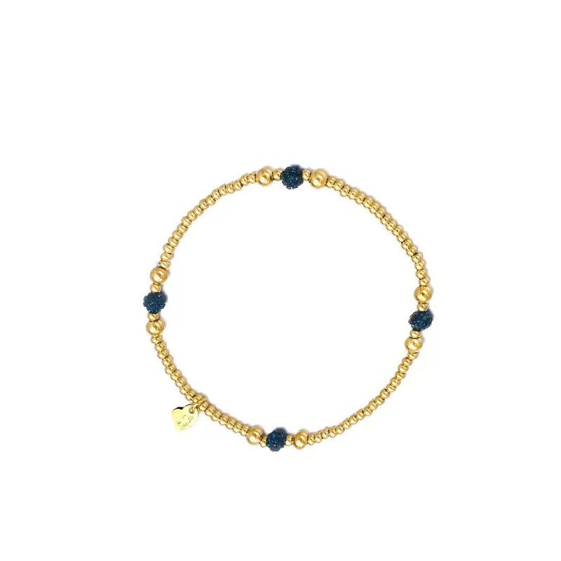 Gouden subtiele armband blauwe Strass | Be Dazzled
