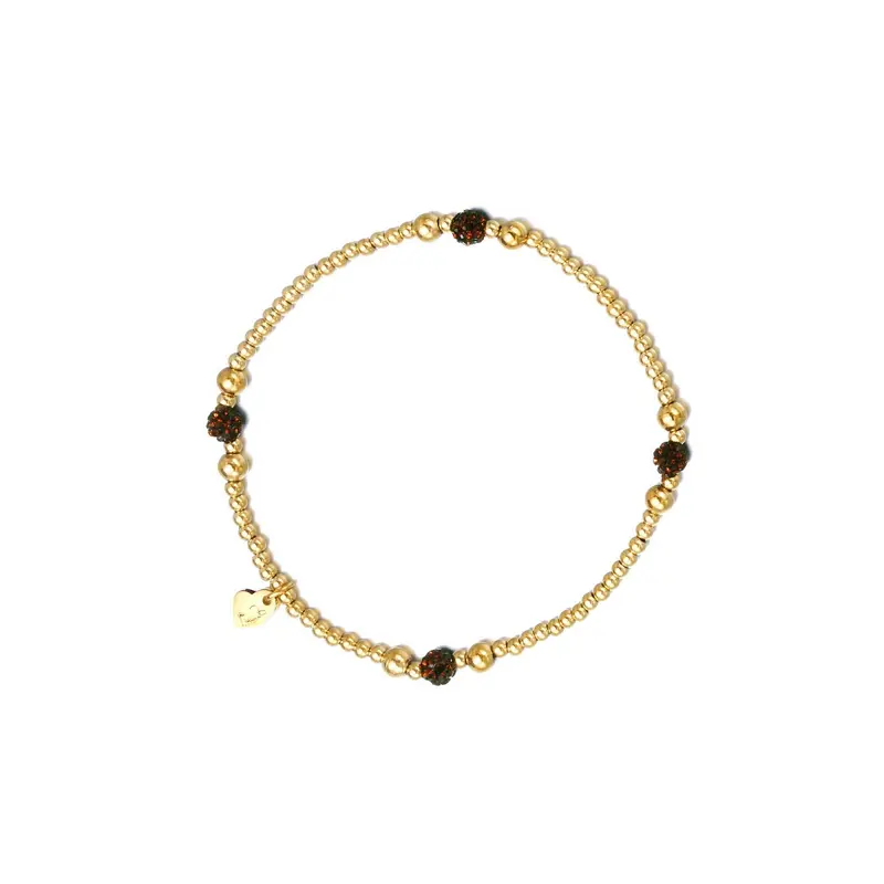 Gouden subtiele armband bruine Strass | Be Dazzled