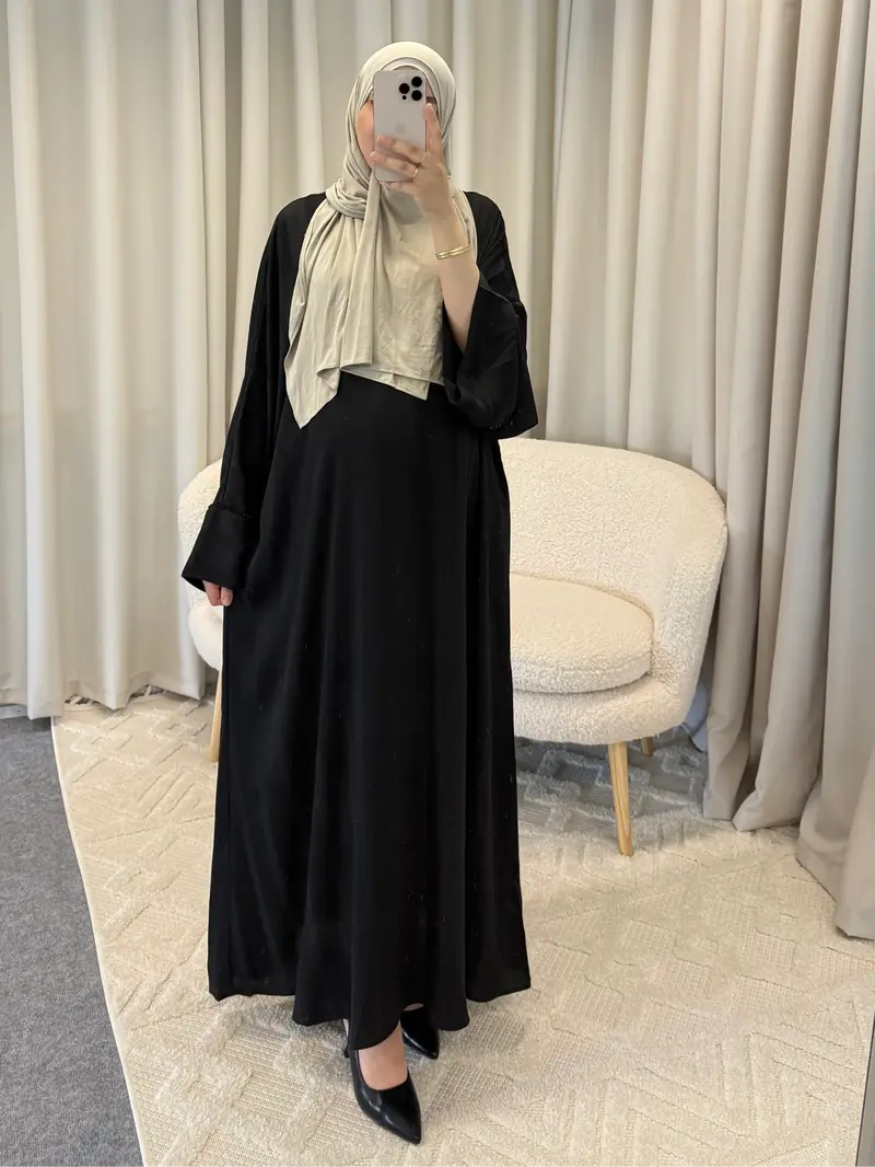 HAJAR BUTTERFLY ABAYA BLACK