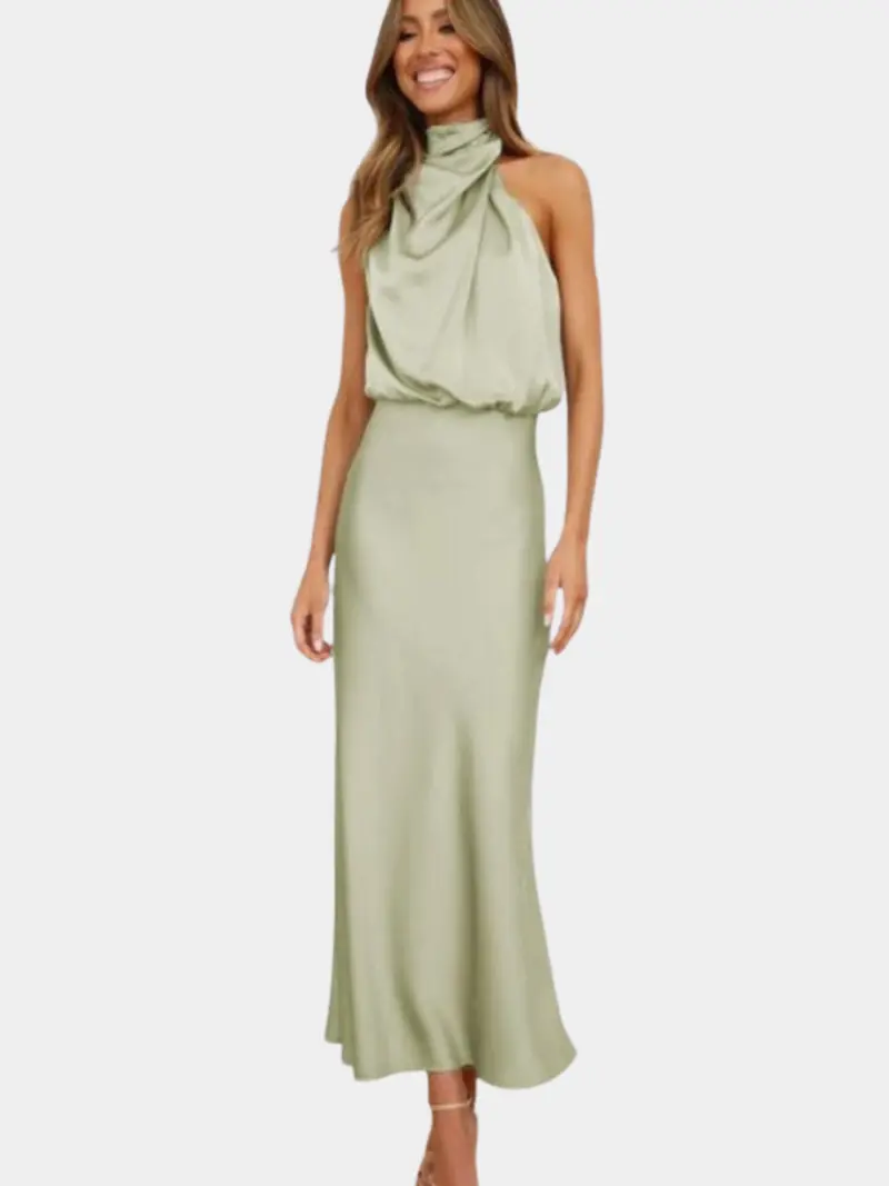 HALTER MIDI DRESS FOR WOMEN