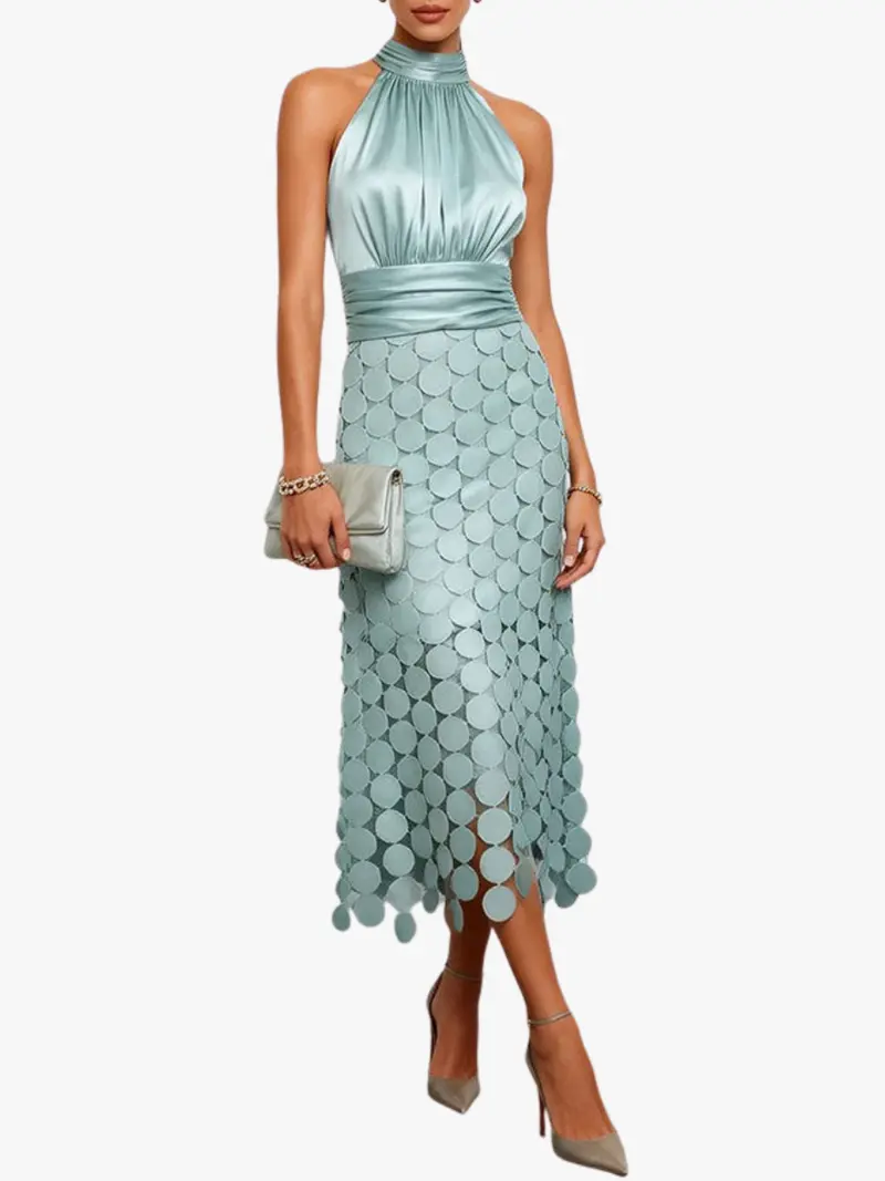 HALTER NECK MIDI DRESS FOR WOMEN