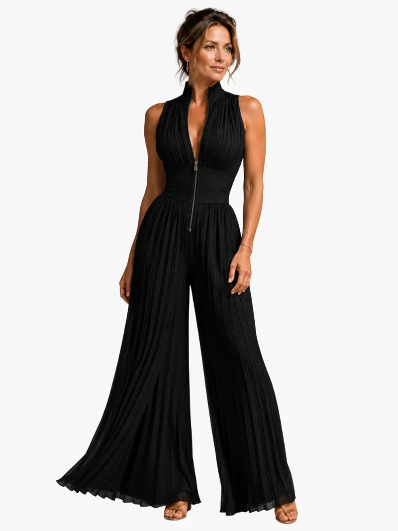 HALTER PLEATED JUMPSUIT FOR WOMEN