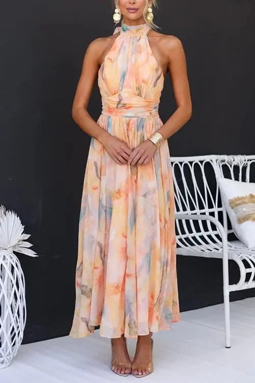 Halter™ - Maxi Dress with Print