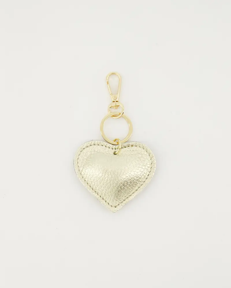 Hart sleutelhanger metallic goud