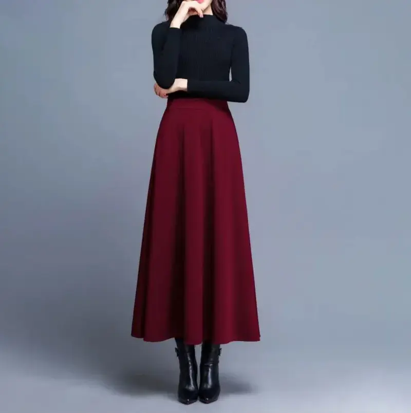 Hattie - Bordowa spódnica maxi