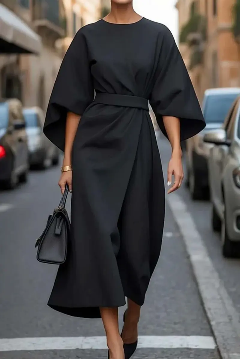 Helena | Damen Elegantes Abendkleid mit Laternen-Ärmeln
