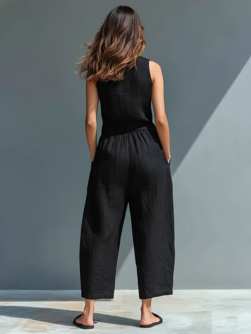 HERMINE | Ärmelloser Leinen-Jumpsuit