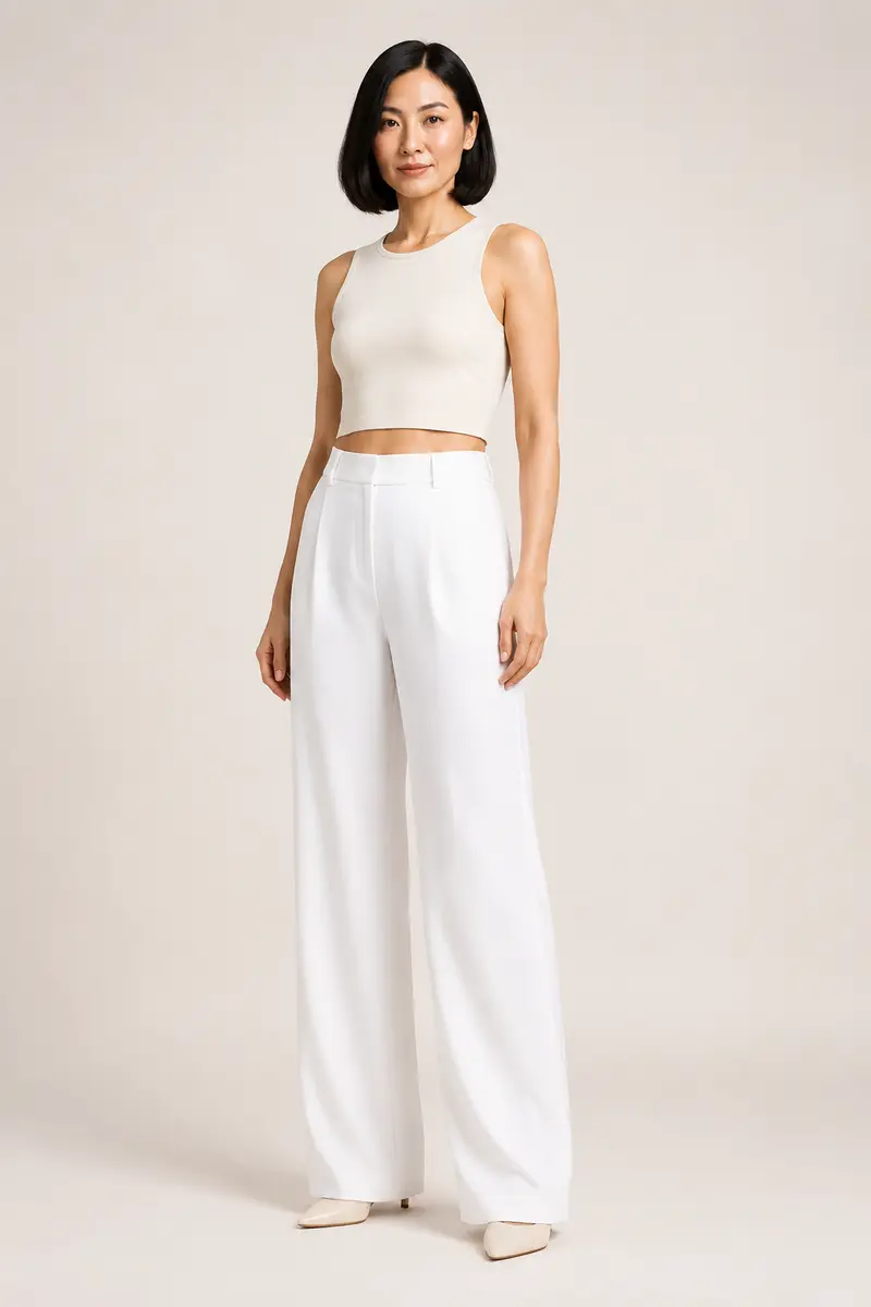 High-Waisted Wide-Leg Trousers
