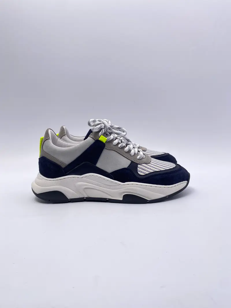 Hip chunky sneaker met rits en fluoriserend detail
