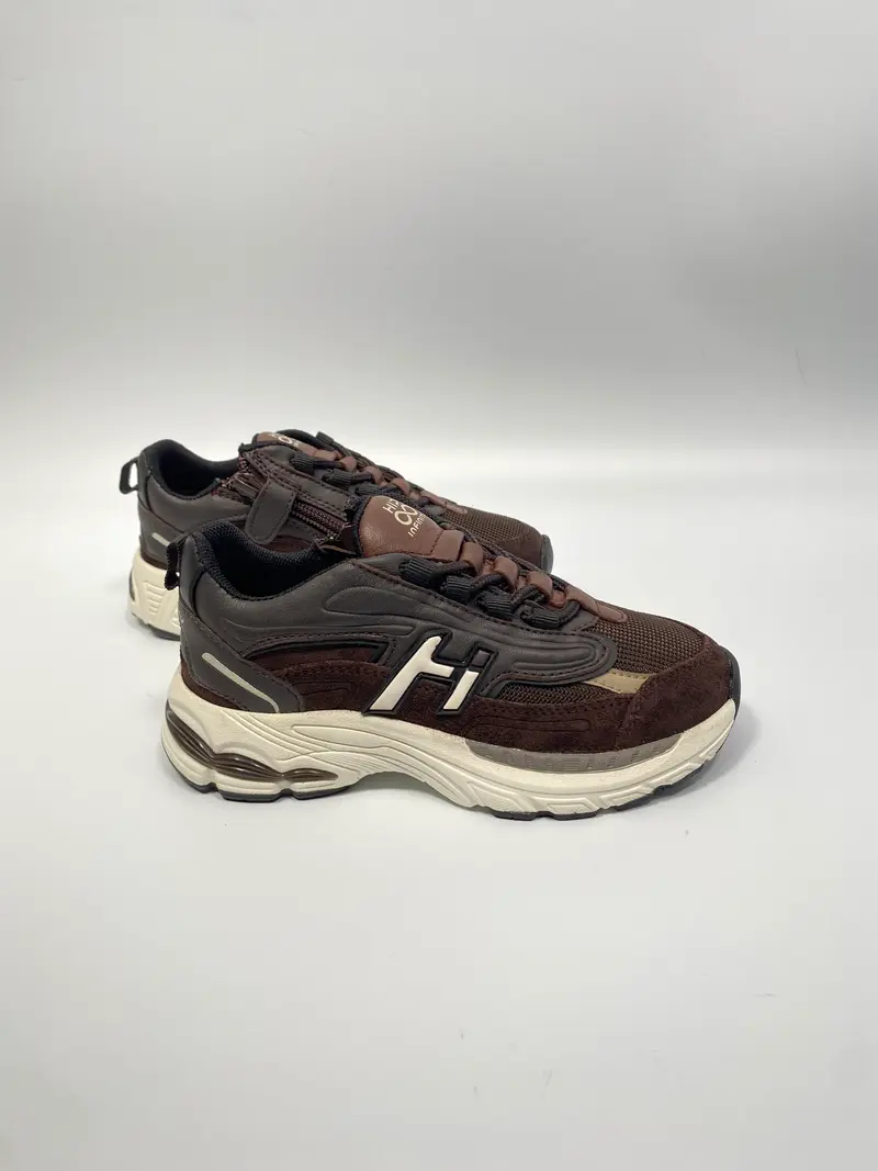 Hip H1660 dark brown - combi sneaker