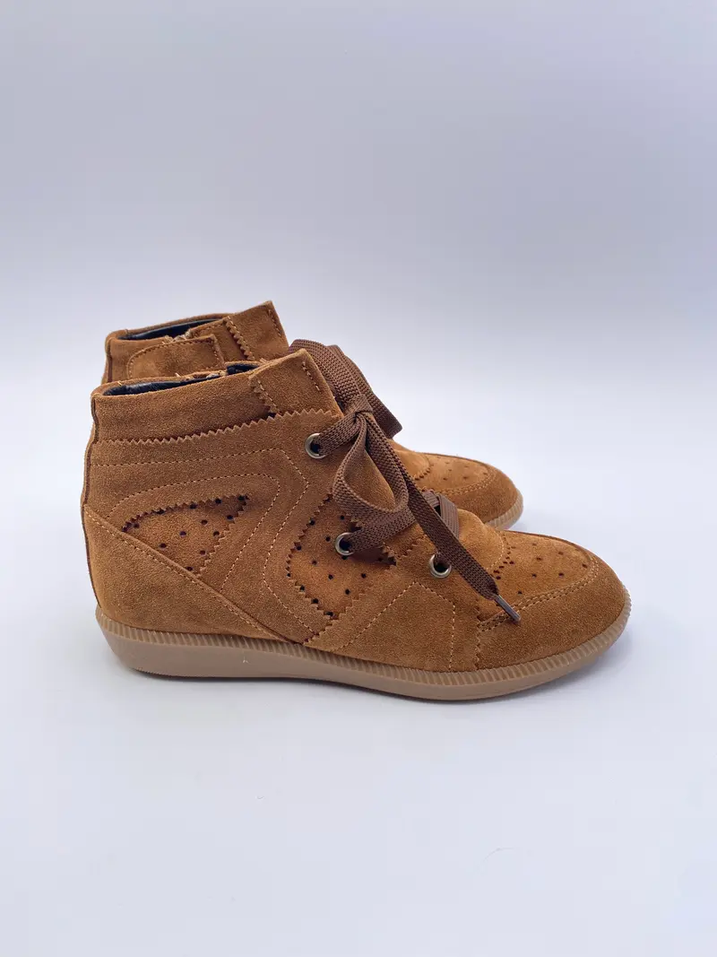 Hip sneaker bruin suède