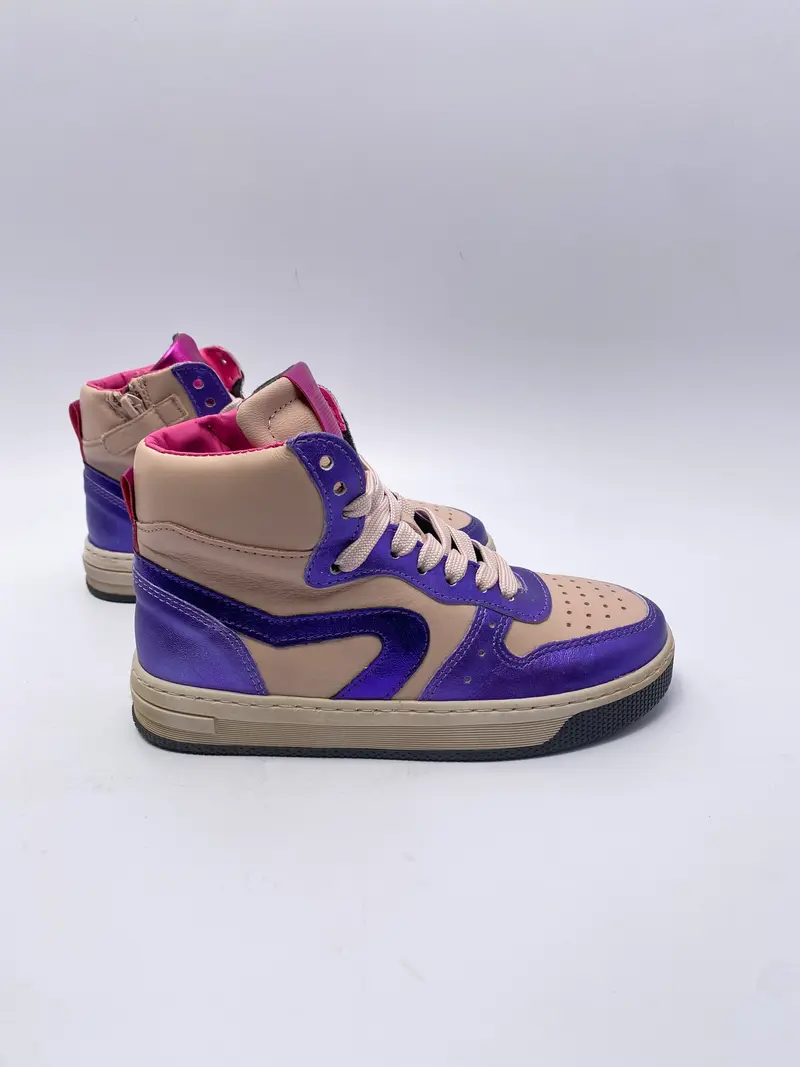 Hip sneaker roze paars metallic combi h1301