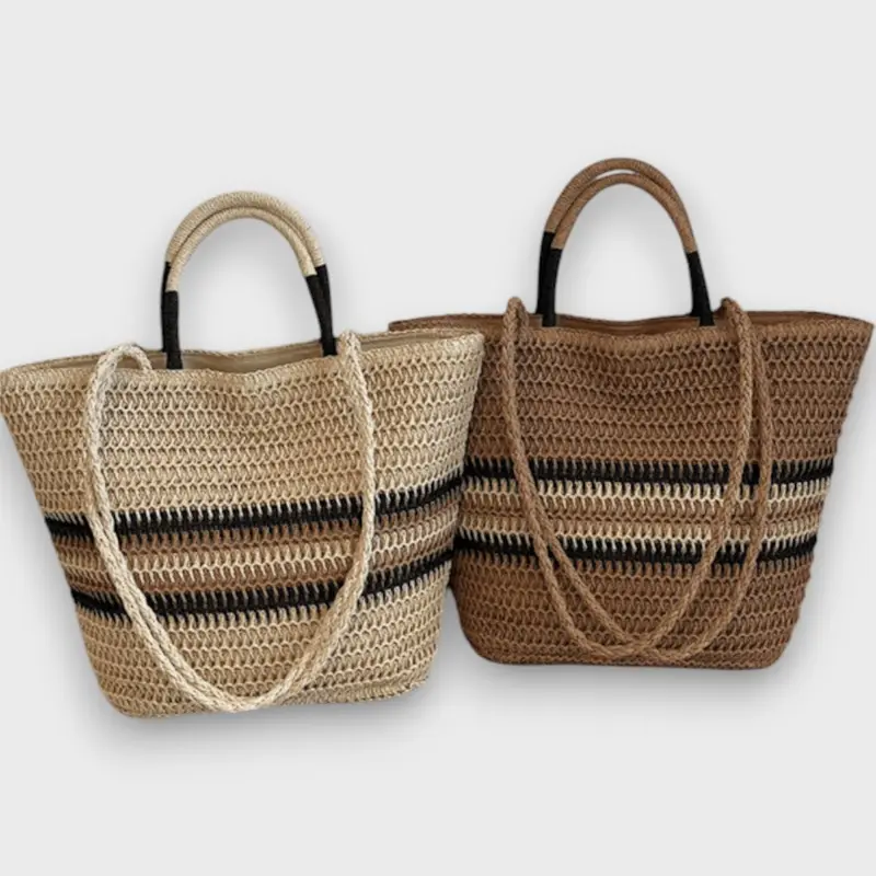 Ilvoria – Striped Straw Bag for Summer