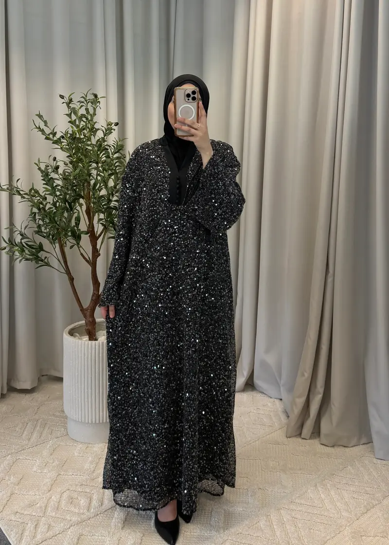 INARA SEQUIN DRESS BLACK