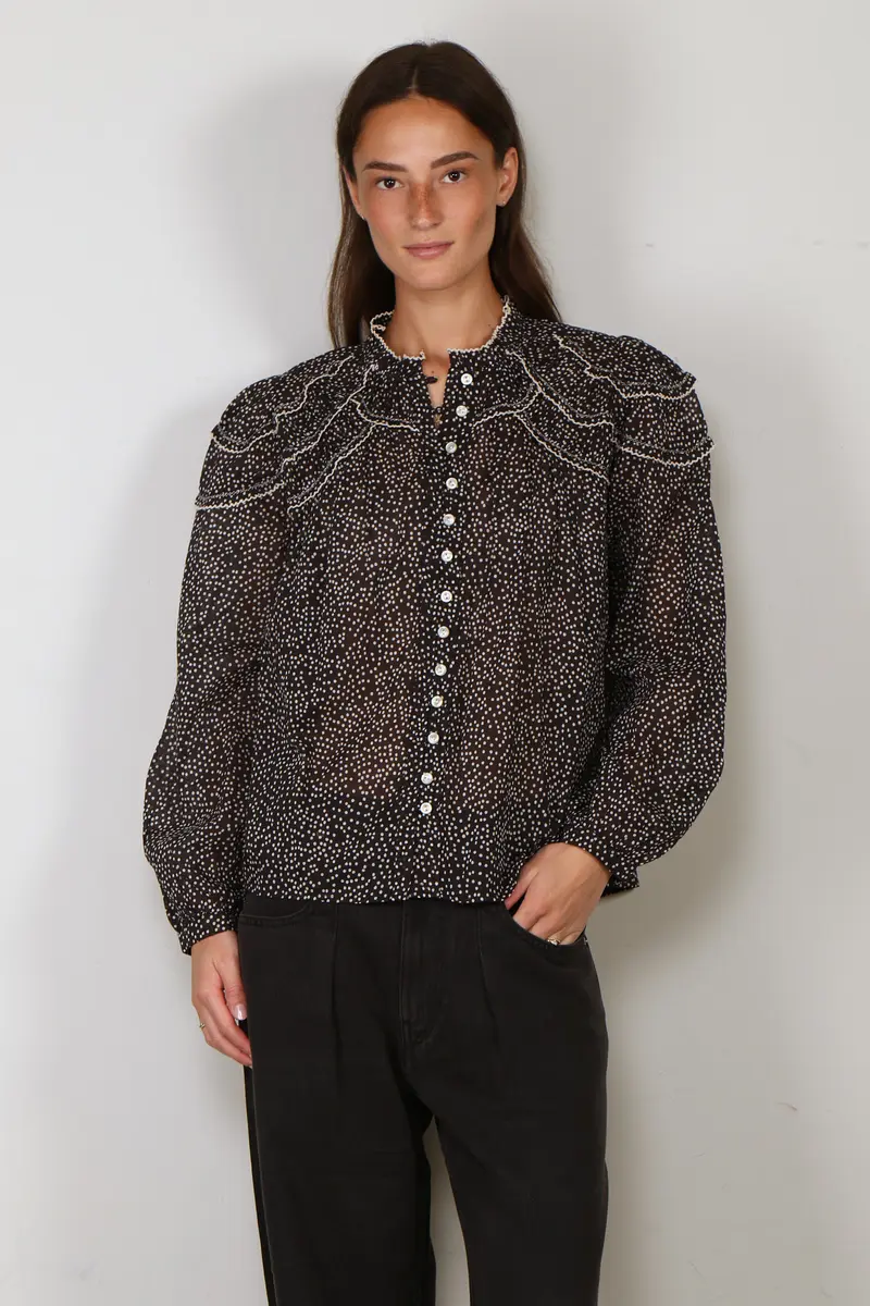 Isabel Marant - Blouse - Christa - Black / Ecru