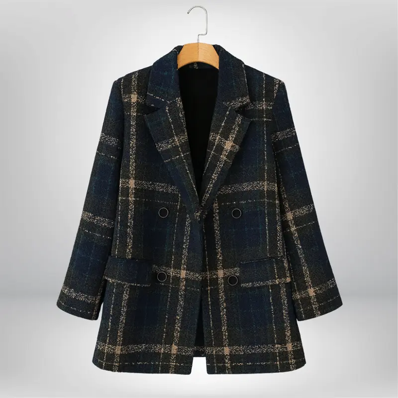 Isaline™ | Classic Check Wool Coat