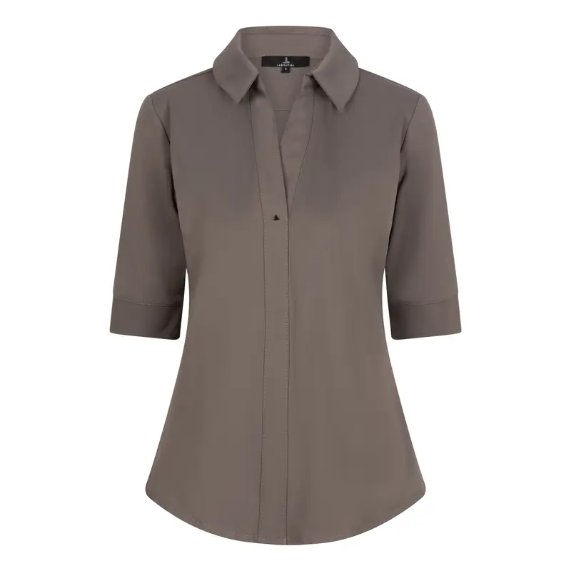 IVANKA SHORT SLEEVE TRAVEL BLOUSE - taupe