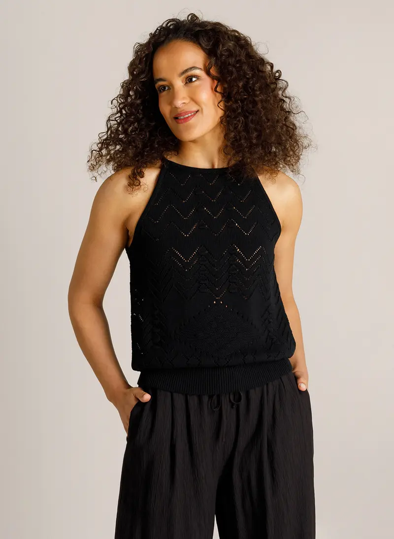 Ivy Beau top zwart gehaakt model Claire black