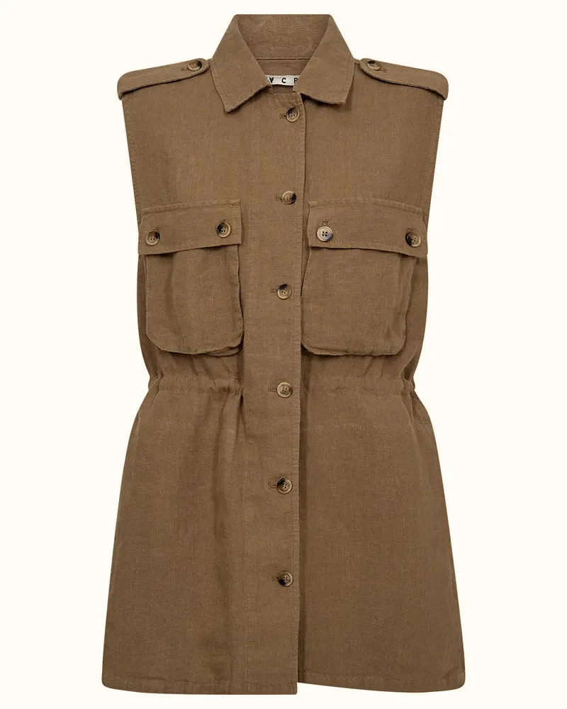 Ivy Violet Linen Sleeveless Jacket