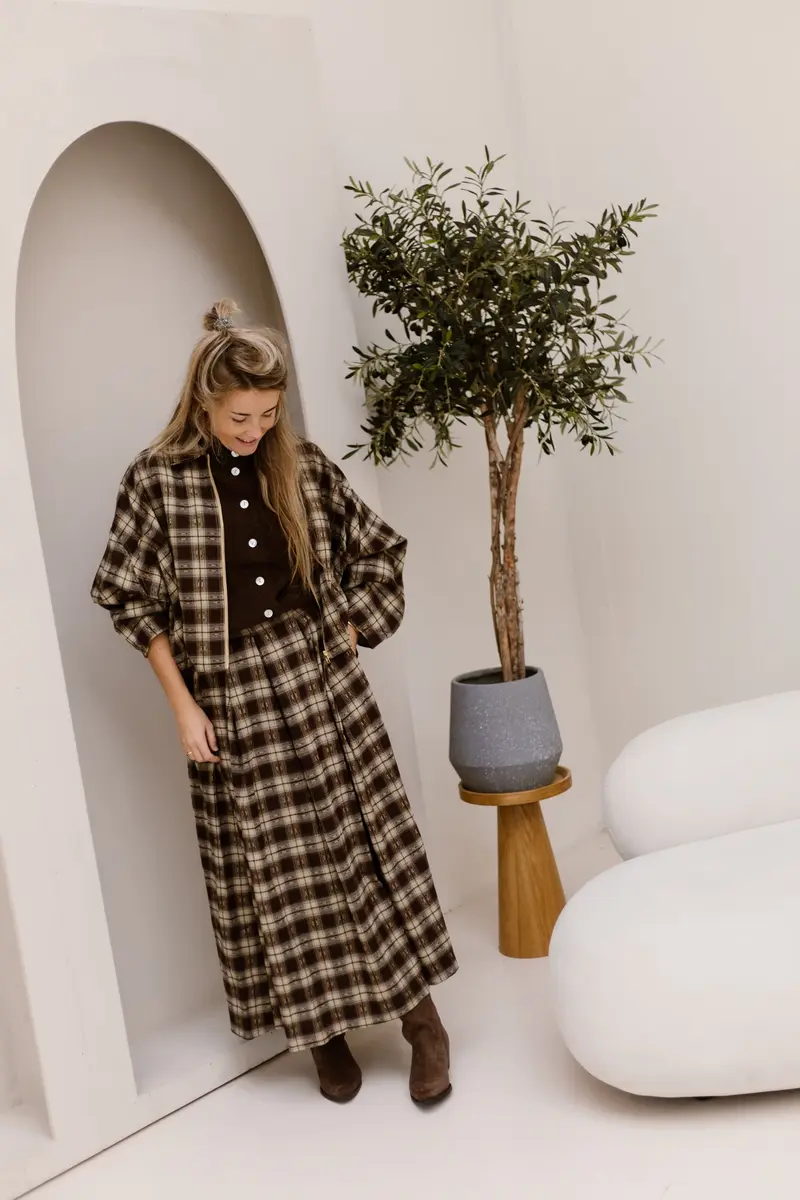 Janie check skirt