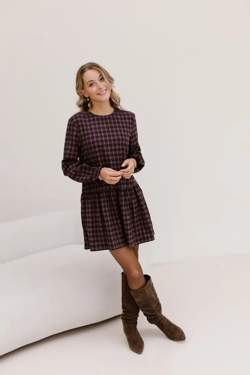 Jirte dress bordeaux / beige