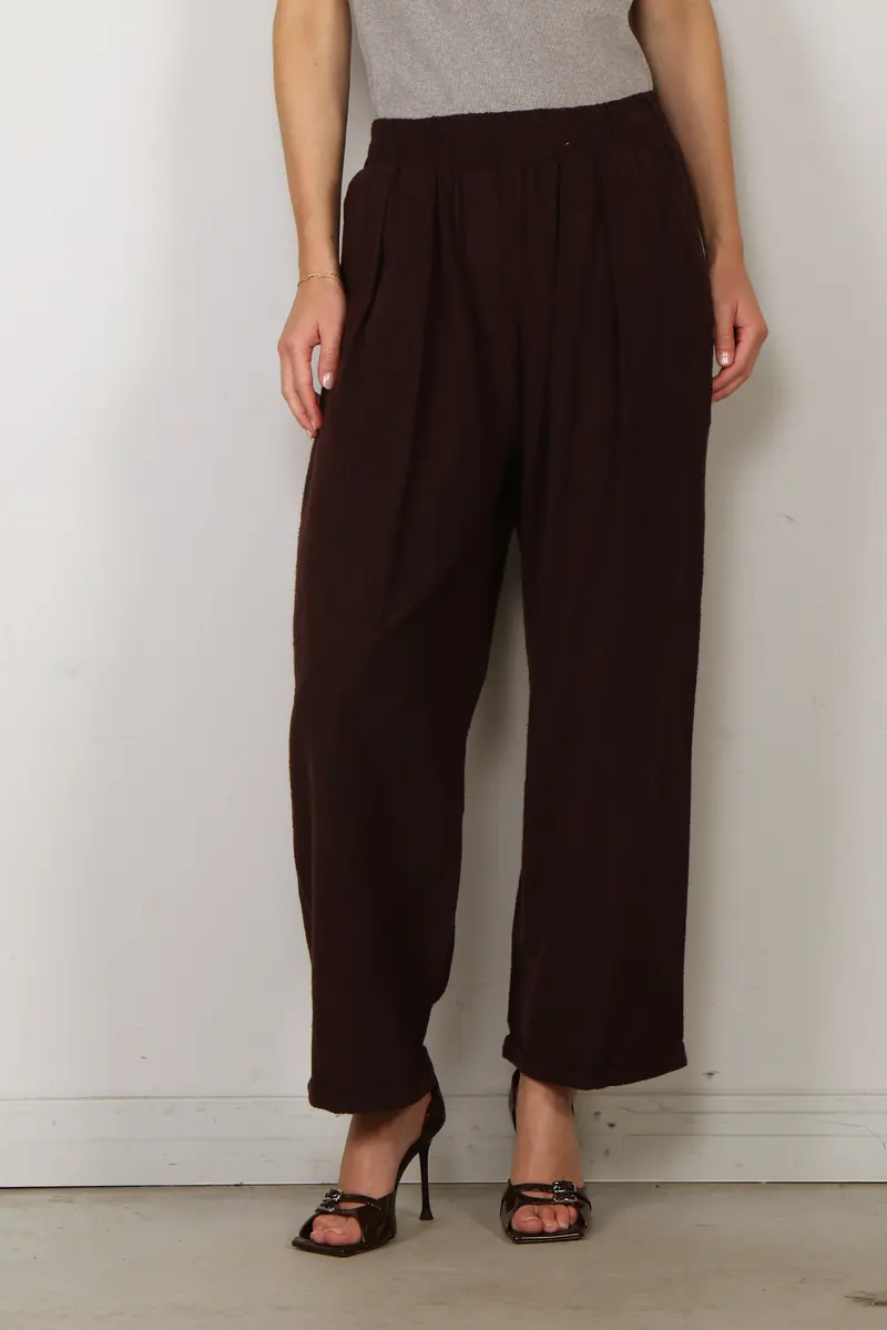 Johny - Broek - Andre Recycle Silk Pant - Burgundy