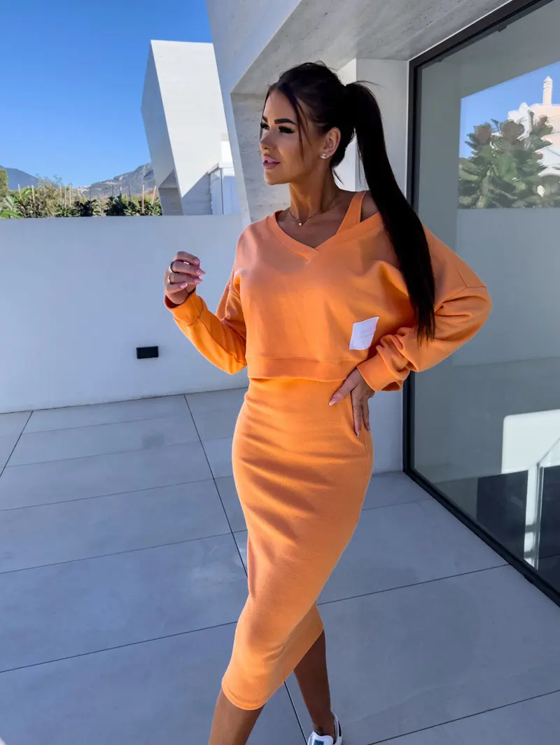 JONNA | Chic Zweiteiler-Set mit Crop-Top und Geripptem Midirock