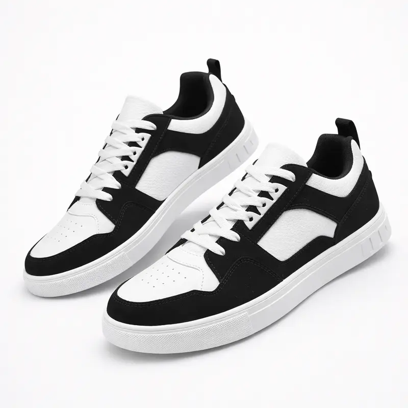 Judith | Damskie sneakersy czarno-białe sznurowane o miejskim