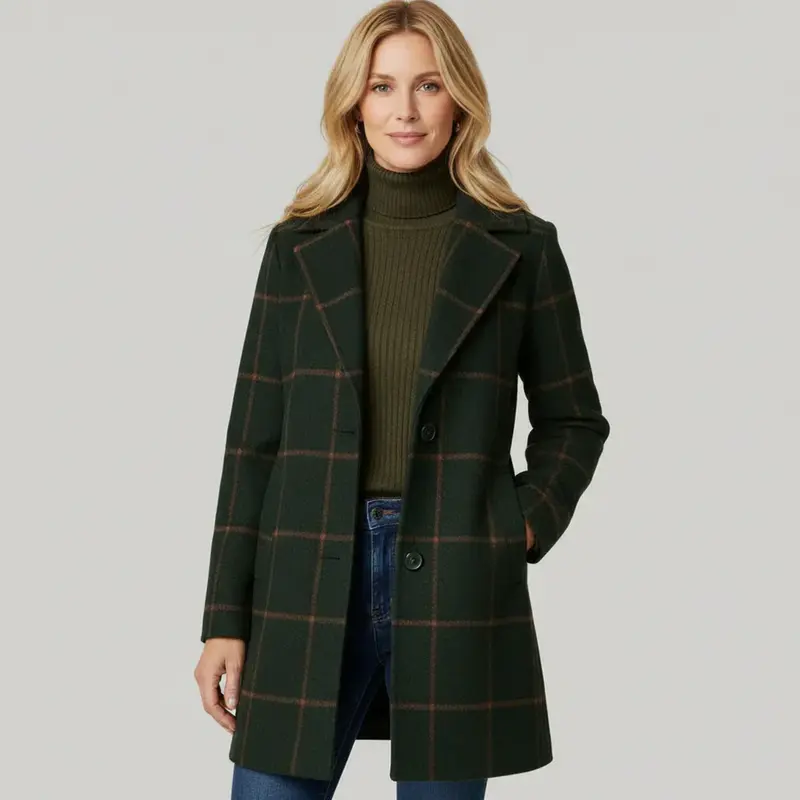 Juliette™ | Classy Wool Check Coat