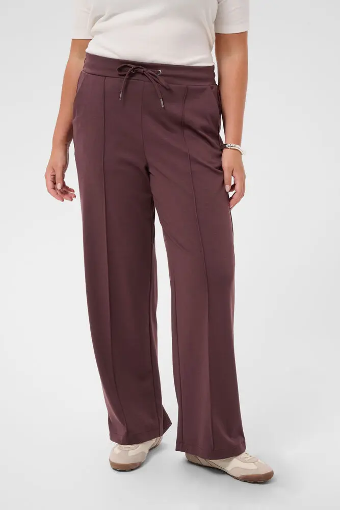 Kaffe Curve broek bordeaux rood KCjenna straight pants fudge