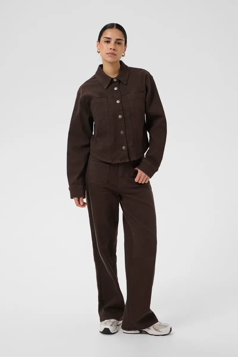 Kaffe donker bruin jeans jasje KAbrook shirt coffee bean