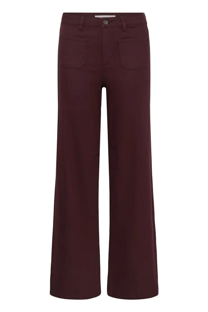 Kaffe jeans donker bruin lengte 30 KAbrooke high waist Coffee bean