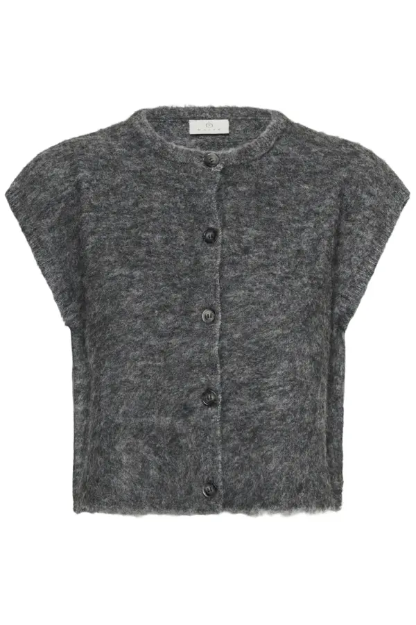 Kaffe Spencer grijs model gilet KAjordan Knit Vest Dark Grey Melange Grey