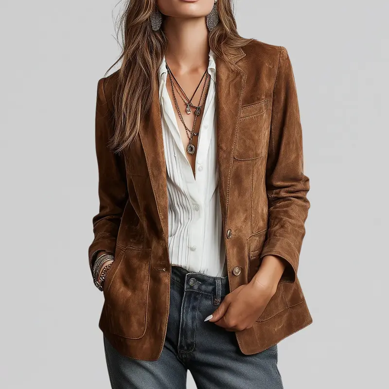 Katharina | Damen Teddyjacke aus Wildleder für Herbst