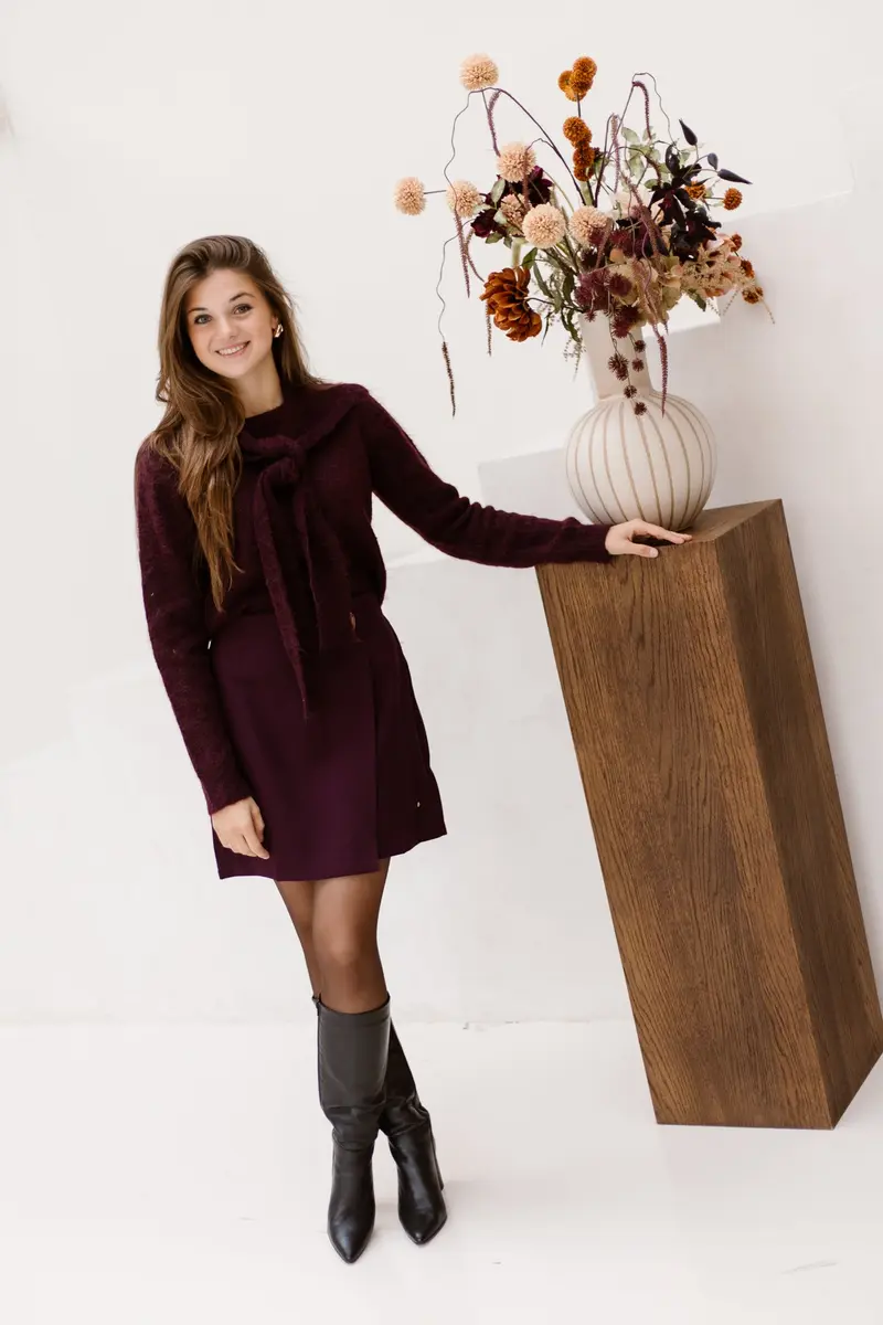 Kim Overslag Rokje Bordeaux