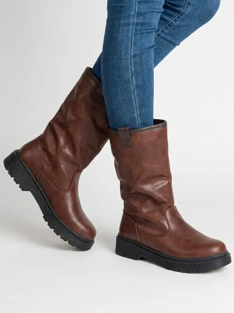 Klara | Warme braune Stiefeletten Damen mit Fellfutter