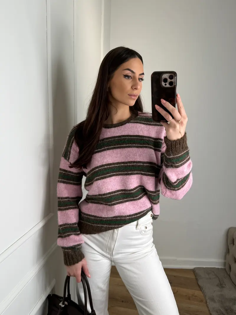 knit trui gestreept