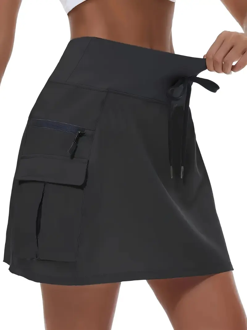 Kurzer Skort Leichtgewicht Rock mit verstellbarem Bund
