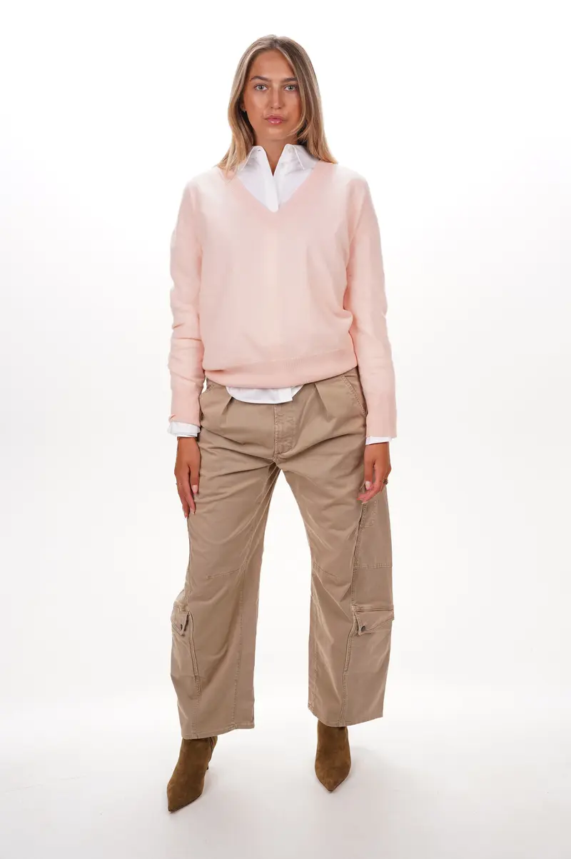 L'ÃME Pull V-neck LS powder puff