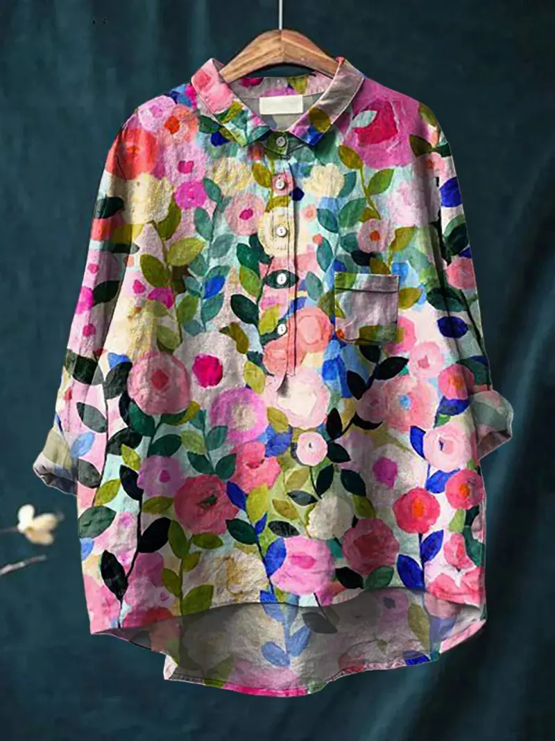 Leah™ | Colourful Spring Floral Garden Printed Women's Casual Shirt