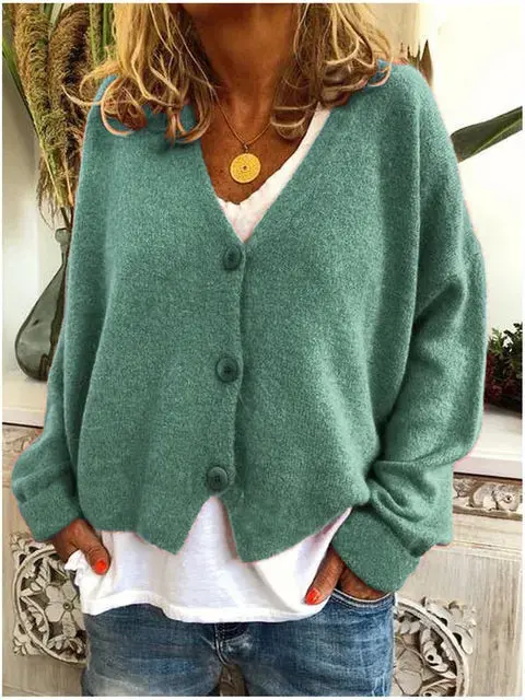 Leni | Damen Strickjacke zum Überziehen aus weichem Knit