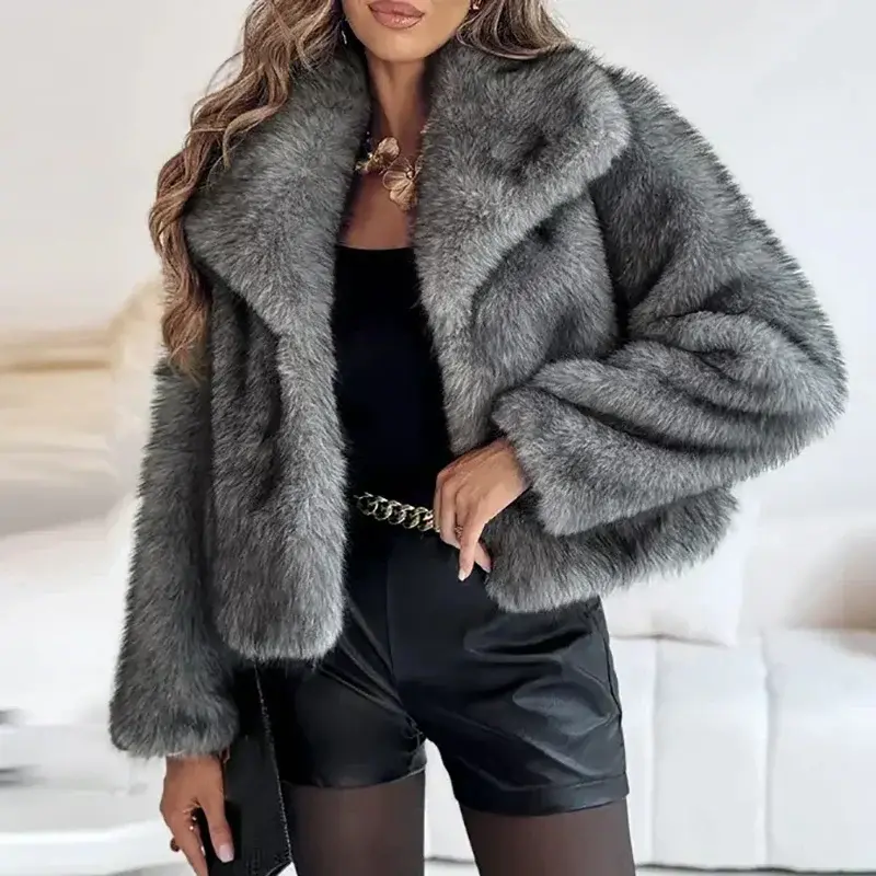 Leni | Damen Teddy-Jacke kuschelig-warm kurz für Herbst
